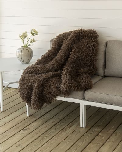 Wooly brown – kunstig saueskinnspledd