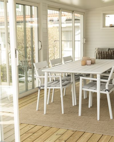 Rivas beige - flatvevd teppe