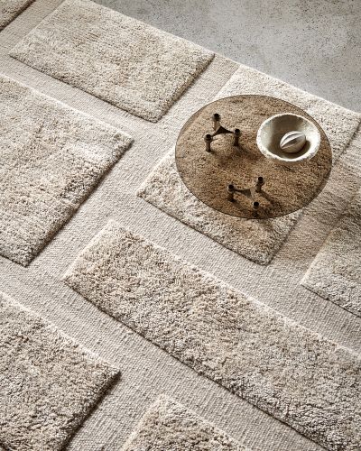 Bricks beige – håndvevd ullteppe