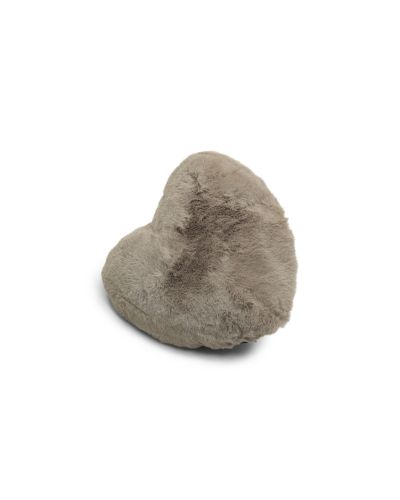 Fluffy heart taupe - pute i fuskepels