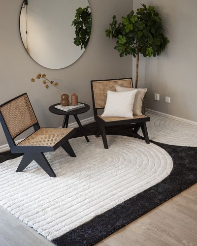 Forest mirror svart-hvitt - maskinvevd teppe