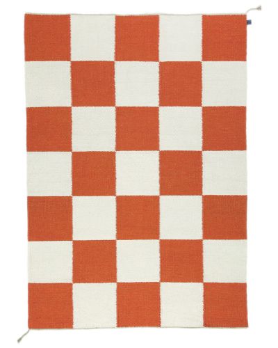 Haga orange - håndvevd ullteppe