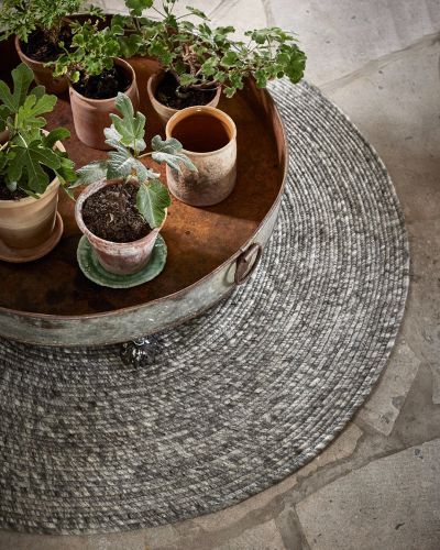 Merino grey - håndvevd ullteppe
