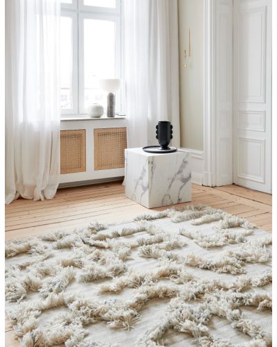 Rio ivory/melange – håndvevd ullteppe