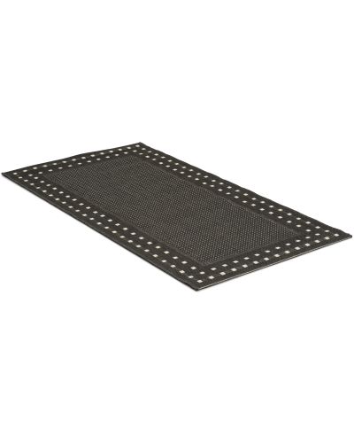 Rut svart - flatvevd teppe