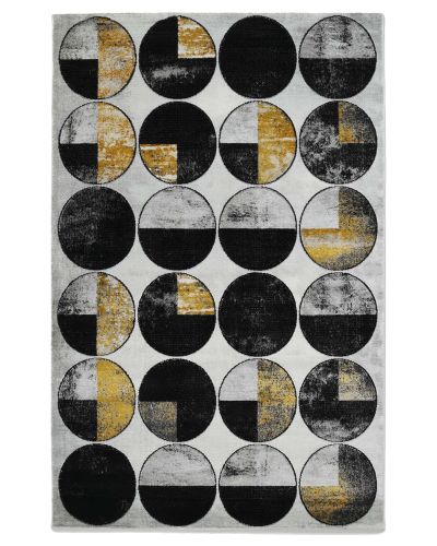 Art Circle svart/gull – maskinvevd teppe