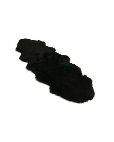 Gently svart – dobbelt, langhåret saueskinn