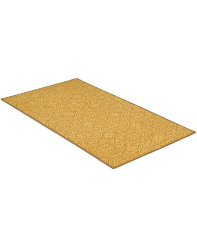 Moderno løvegul - teppe med gummibakside