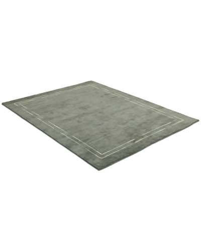 Lines mørk grå - håndknyttet teppe