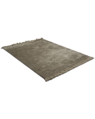 Kisho grey - håndvevd teppe med lugg
