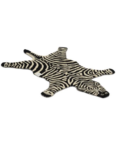 Zebra svart/hvit - håndtuftet teppe