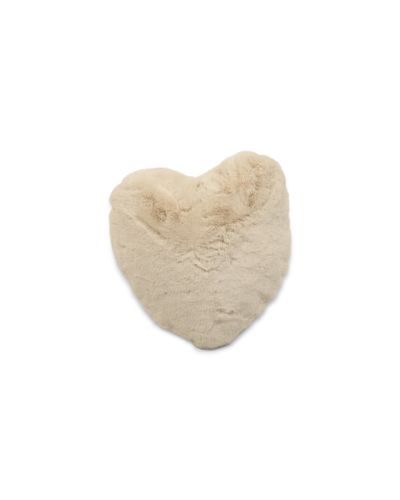 Fluffy heart beige - pute i fuskepels
