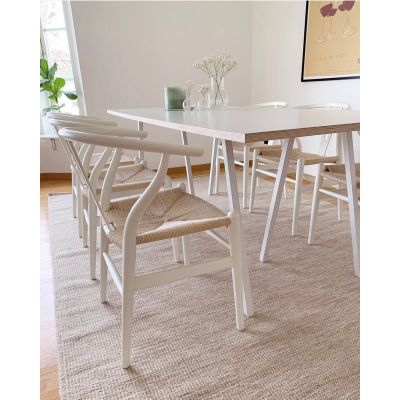 Kolding light beige – håndvevd ullteppe