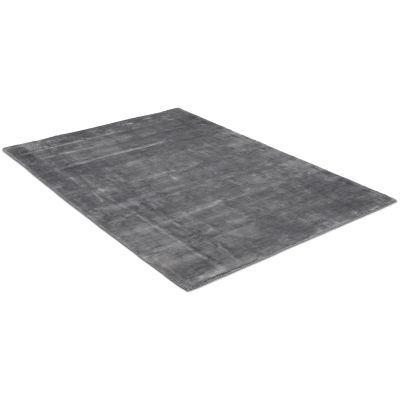 Angel mørkegrå - håndvevd teppe med lugg