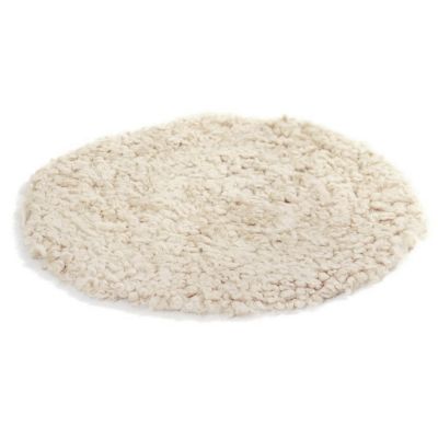  Curly beige – rund stolpute i krøllete saueskinn