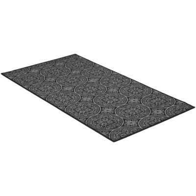 Moderno svart - teppe med gummibakside
