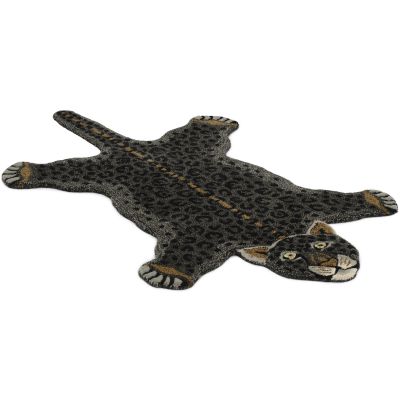 Leopard svart - håndtuftet teppe