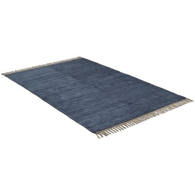Dover denim blue – håndvevd viskoseteppe