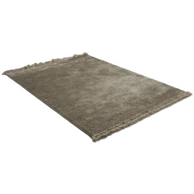 Kisho grey - håndvevd teppe med lugg
