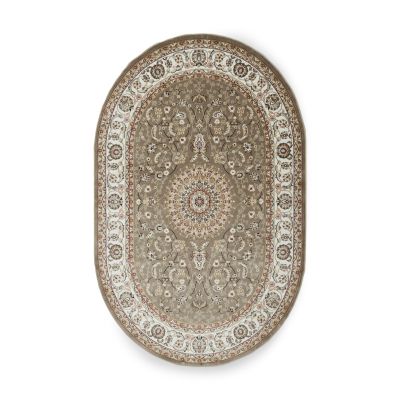 Dubai Medallion oval champagne – maskinvevd teppe