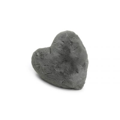 Fluffy heart grå - pute av syntetisk materiale