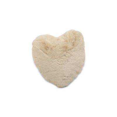 Fluffy heart beige - pute av syntetisk materiale