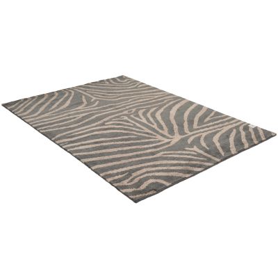 Zebra taupe/grå - håndknyttet teppe