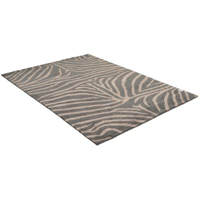Zebra taupe/grå - håndknyttet teppe