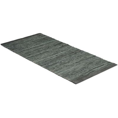 Leather rug mørkegrå - fillerye
