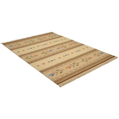 Mora beige - håndvevd ullteppe