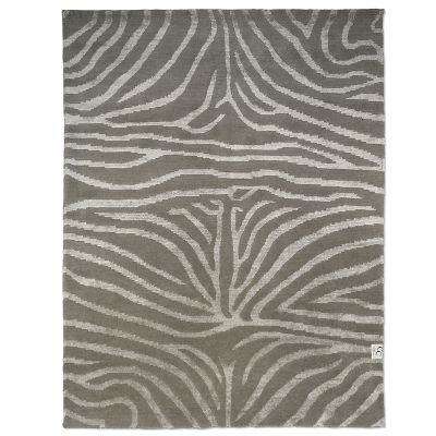 Zebra greige/lin - håndknyttet teppe