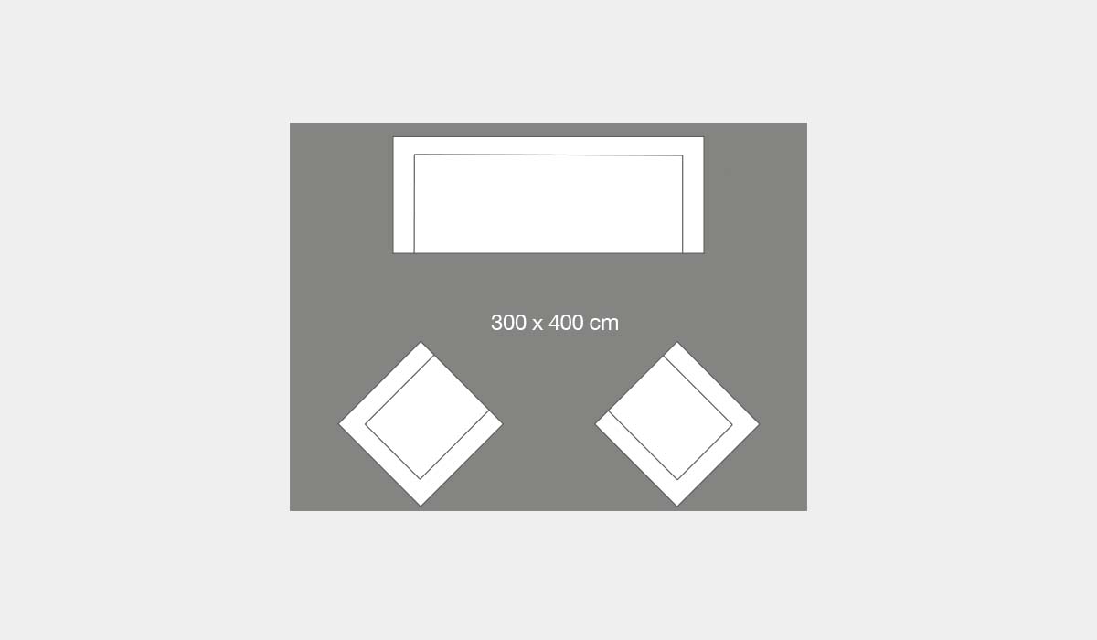 Størrelsesguide tepper 300 x 400 cm